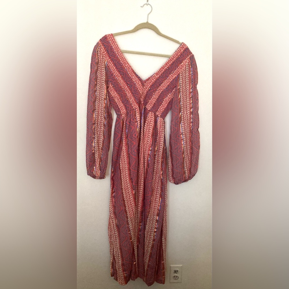 Women’s printed pink maxi dress